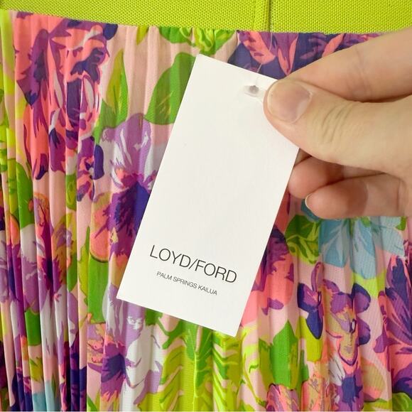 NWT Loyd/Ford Vega Floral Pleated Midi Skirt Sz M - Picture 5 of 6